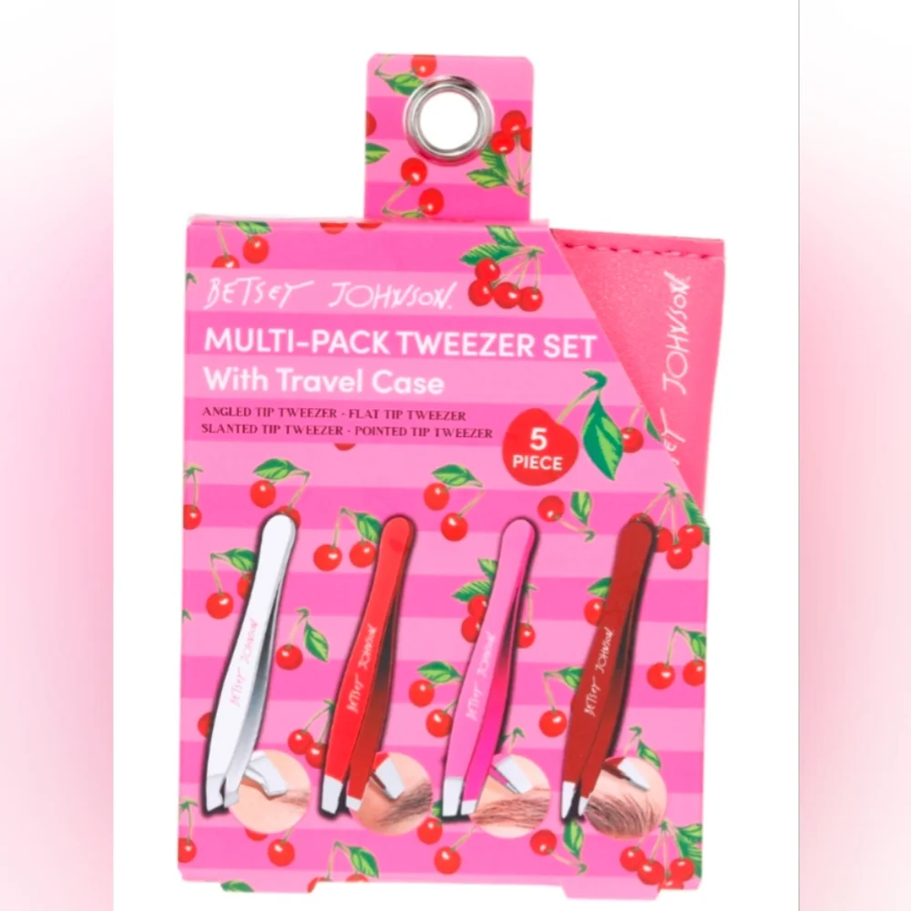 Betsey Johnson Multi-Pack Tweezer Set with Travel Case